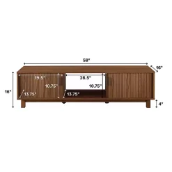 Mocha Brown Fluted 2-Door Compact TV Stand