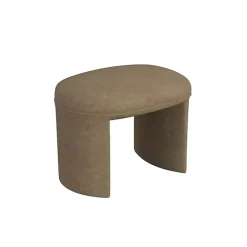 Mocha Brown Oval Upholstered Ottoman