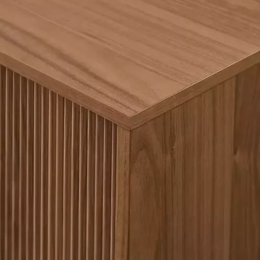 Mocha Brown Wood Fluted 2-Door TV Stand