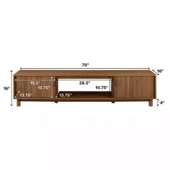Mocha Brown Wood Fluted 2-Door TV Stand