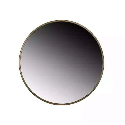 Modern Gold Metal Round Wall Mirror