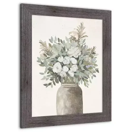 Modern Transitional Flowers Framed Wall Art