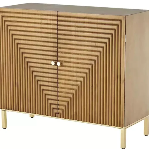 Modern Wood Geometric Cabinet