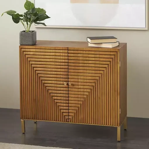 Modern Wood Geometric Cabinet