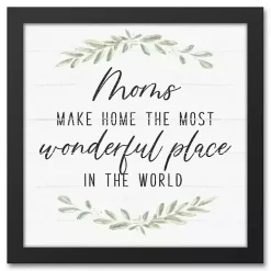 Mom Make Home Wonderful Framed Canvas Print
