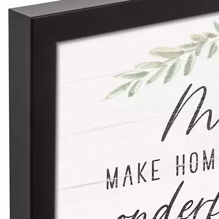 Mom Make Home Wonderful Framed Canvas Print