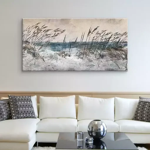 Morning Sea Grass Light Canvas Art Print