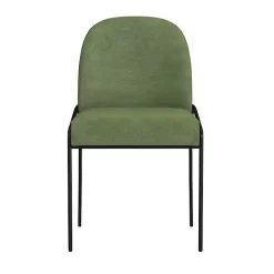Moss Green Velvet Metal Dining Chair