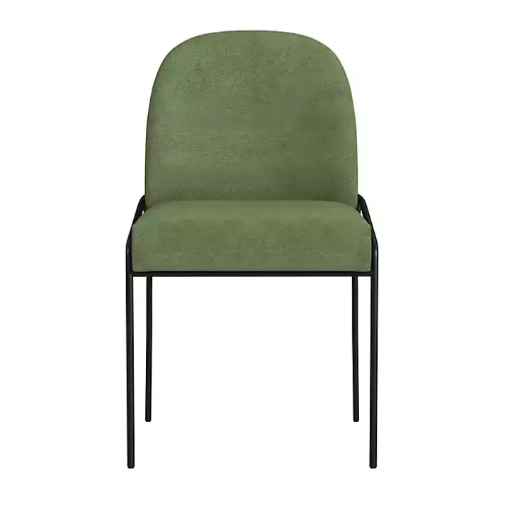 Moss Green Velvet Metal Dining Chair