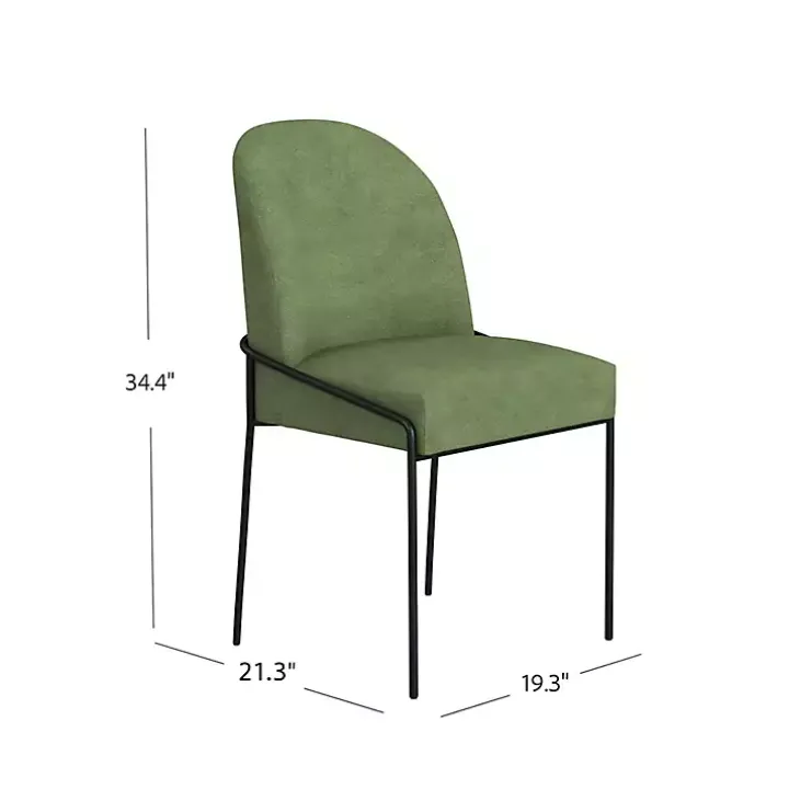 Moss Green Velvet Metal Dining Chair