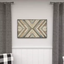 Multicolor Criss Cross Chevron Wood Wall Plaque