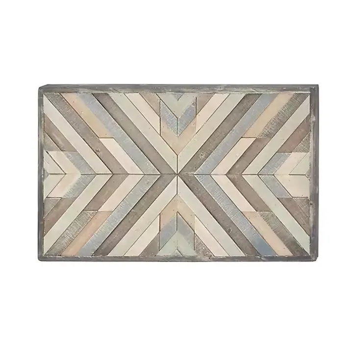 Multicolor Criss Cross Chevron Wood Wall Plaque