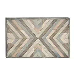 Multicolor Criss Cross Chevron Wood Wall Plaque