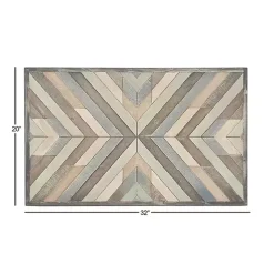 Multicolor Criss Cross Chevron Wood Wall Plaque