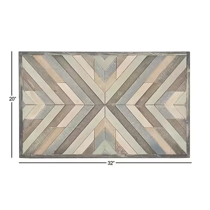 Multicolor Criss Cross Chevron Wood Wall Plaque