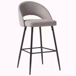 Mushroom Upholstered Charli Bar Stools, Set of 2
