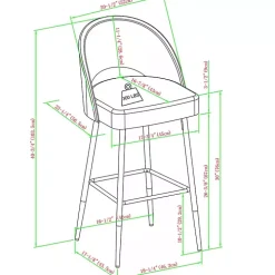 Mushroom Upholstered Charli Bar Stools, Set of 2