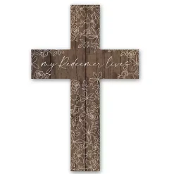 My Redeemer Lives Cross Wall Plaque