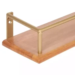 Natural & Gold Rectangle Cameron Shelves, Set of 2