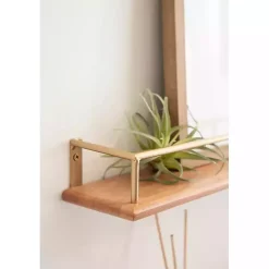 Natural & Gold Rectangle Cameron Shelves, Set of 2
