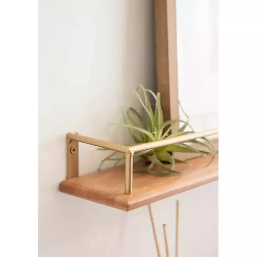Natural & Gold Rectangle Cameron Shelves, Set of 2