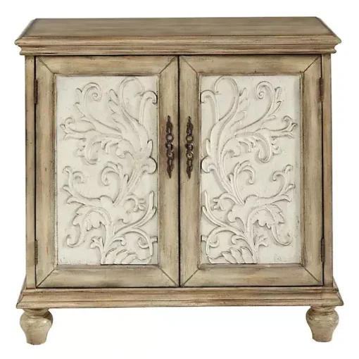 Natural and Cream Two-Tone Whitt Cabinet