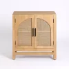 Natural Arch Cane and Wood Cabinet