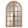 Natural Arched Pane Doors Wall Mirror