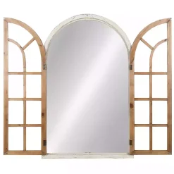 Natural Arched Pane Doors Wall Mirror