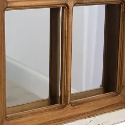 Natural Arched Pane Doors Wall Mirror