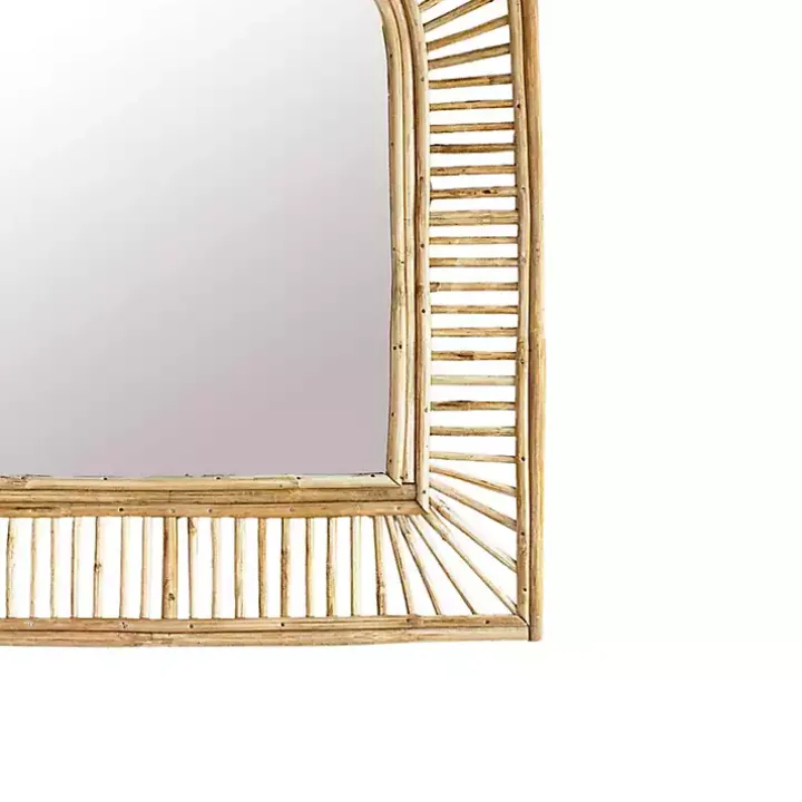 Natural Cane Arched Wall Mirror