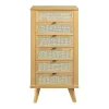 Natural Cane Jewelry Armoire