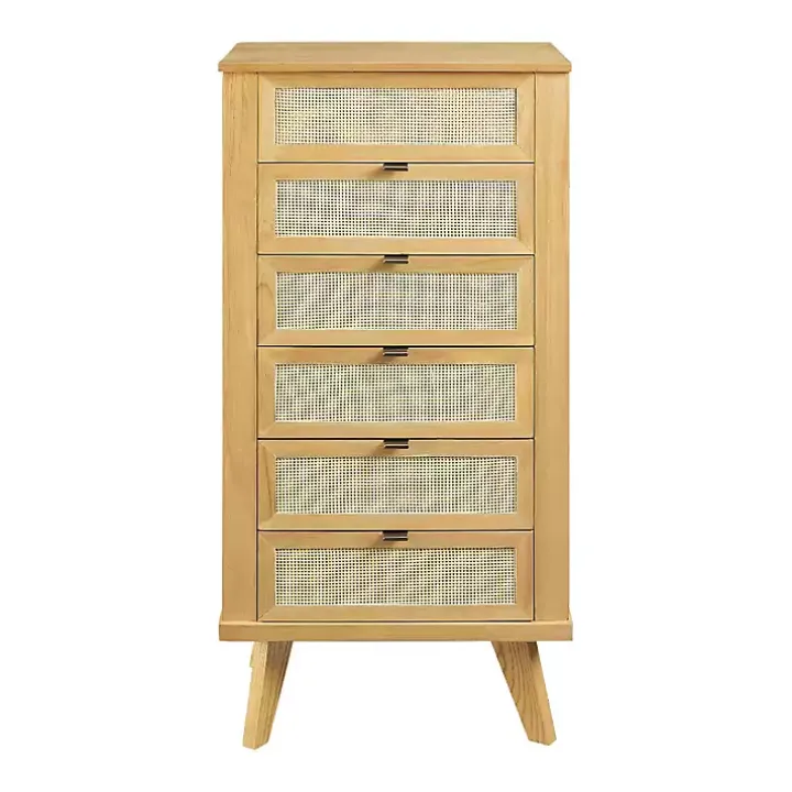 Natural Cane Jewelry Armoire
