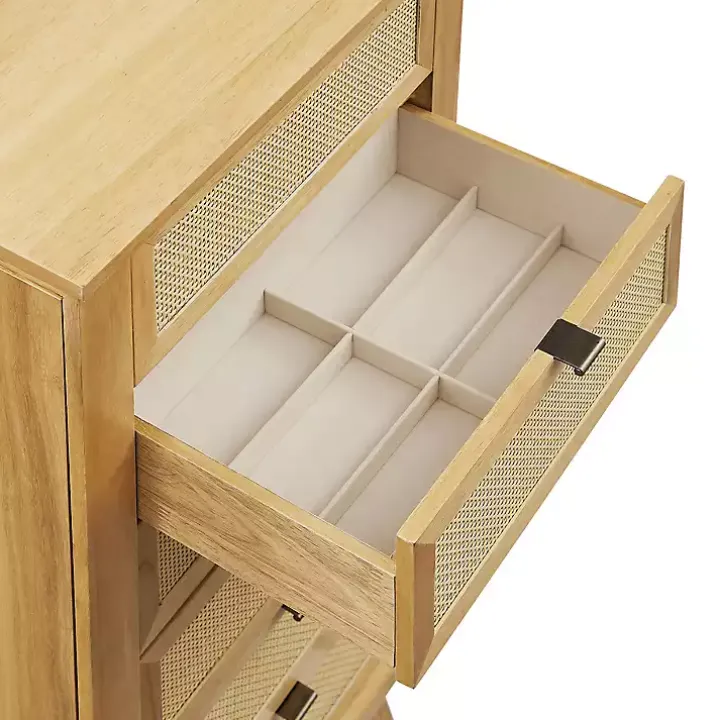 Natural Cane Jewelry Armoire