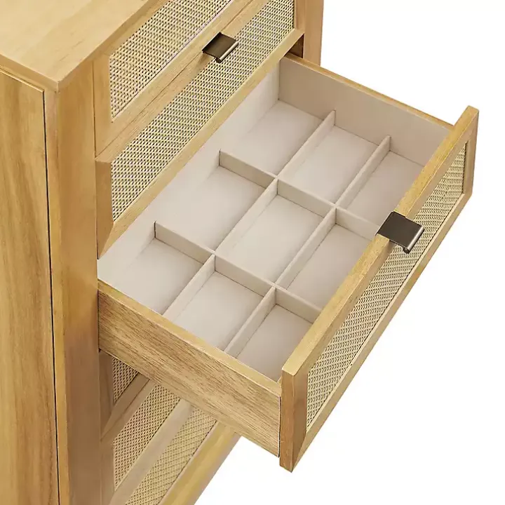 Natural Cane Jewelry Armoire