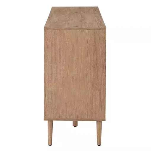 Natural Cane Wood Arched Sideboard Cabinet