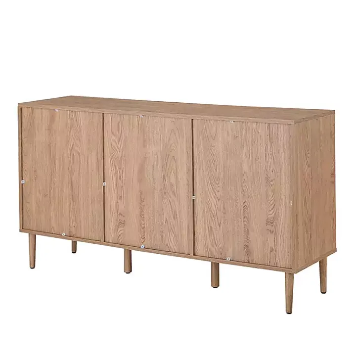 Natural Cane Wood Arched Sideboard Cabinet