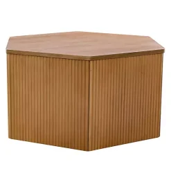 Natural Fluted Hexagon Coffee Table