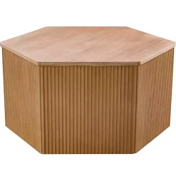 Natural Fluted Hexagon Coffee Table