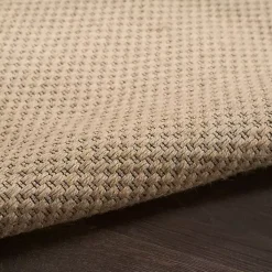 Natural Jute Solid Woven Area Rug, 5x7