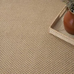 Natural Jute Solid Woven Area Rug, 5x7