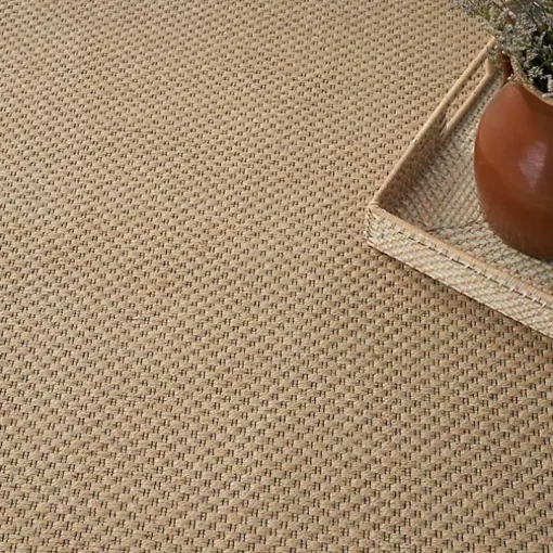 Natural Jute Solid Woven Area Rug, 5x7