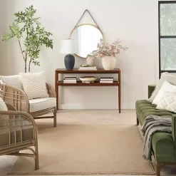 Natural Jute Solid Woven Area Rug, 5x7
