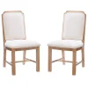 Natural Linen Scalloped Dining Chairs, Set of 2
