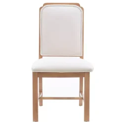 Natural Linen Scalloped Dining Chairs, Set of 2