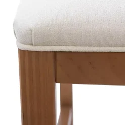 Natural Linen Scalloped Dining Chairs, Set of 2