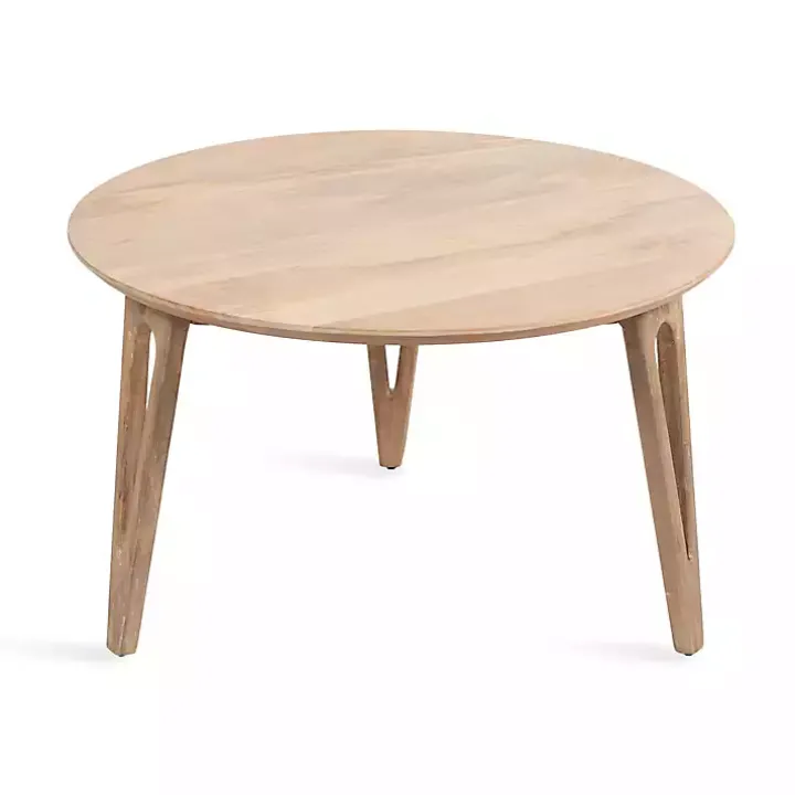 Natural Mango Wood Round Kershaw Coffee Table