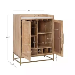 Natural Marble Rattan Front Bar Cabinet