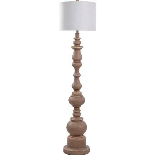 Natural Oak Spindle Holland Floor Lamp