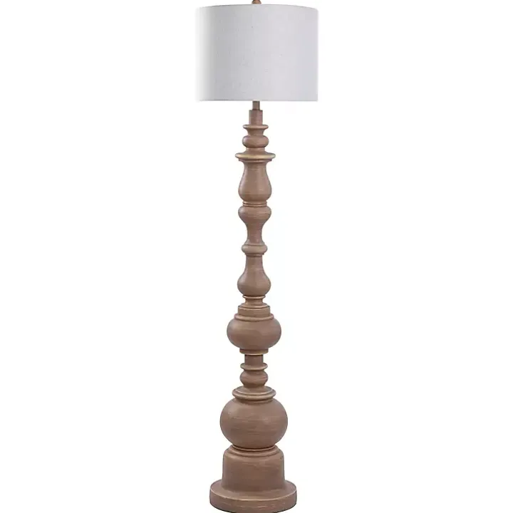 Natural Oak Spindle Holland Floor Lamp